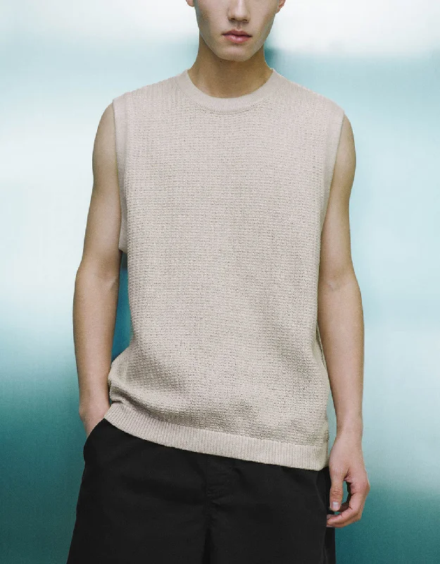 Crew Neck Knitted Tank Top