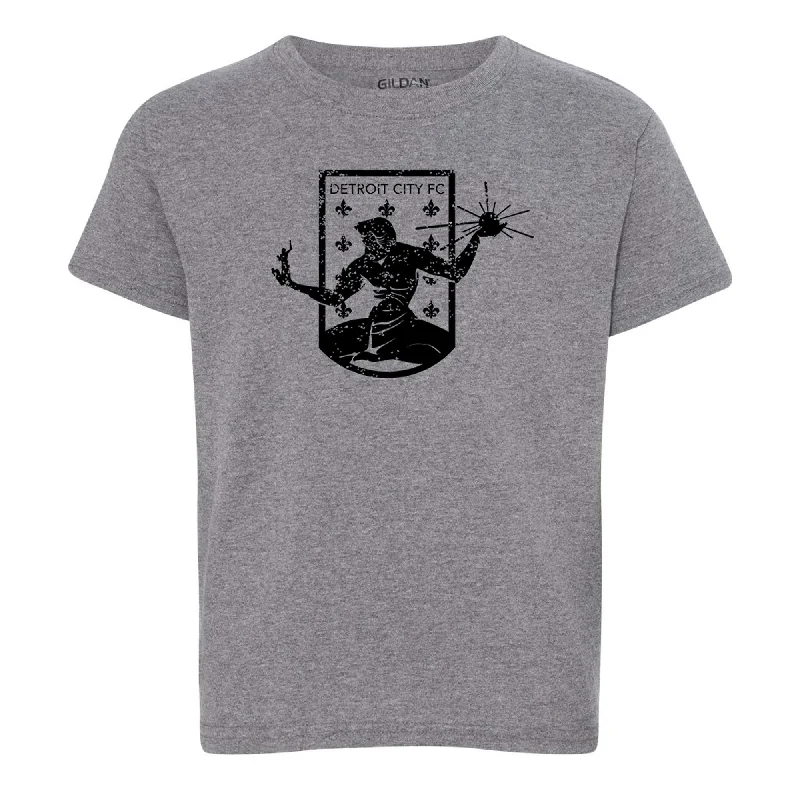 DCFC Youth Crest Distressed Tee- Grey