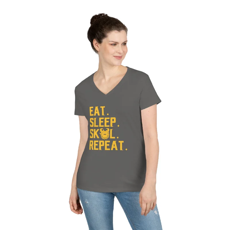 Ladies' V-Neck - Eat. Sleep. Repeat.