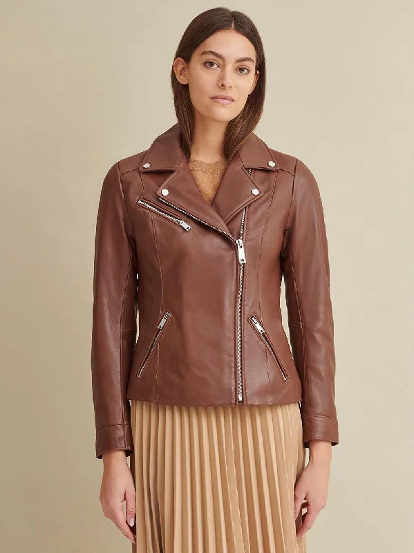 Leather Jacket with Metallic Details