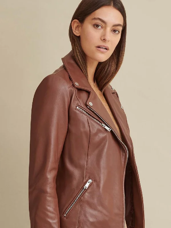 Leather Jacket with Metallic Details