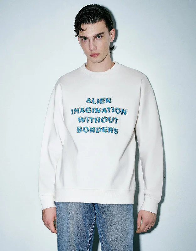 Letter Printed Crew Neck Sweatshirt