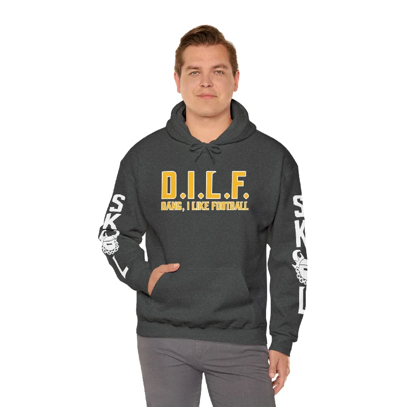 Unisex Heavy Blend™ Hooded Sweatshirt - D.I.L.F. + Original (Sleeves)