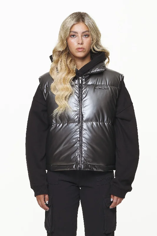 Angel Puffer Vest Dark Chrome