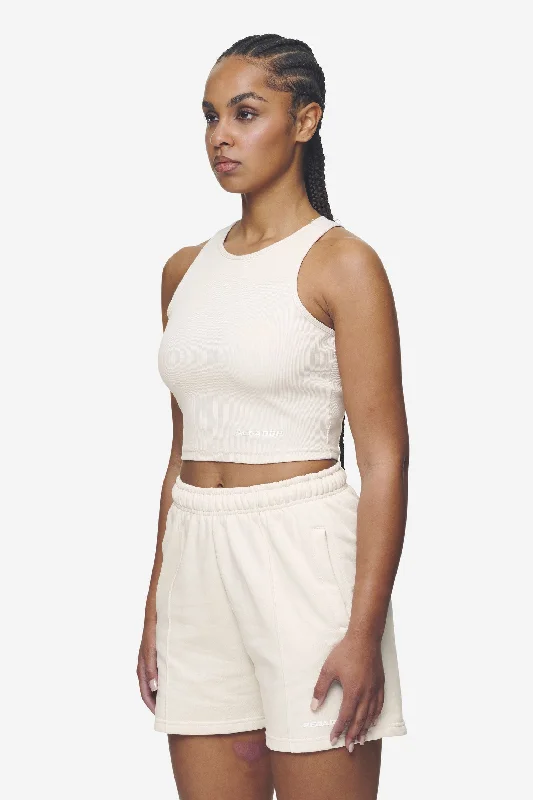 Ayla Crop Top Washed Coast Sand White