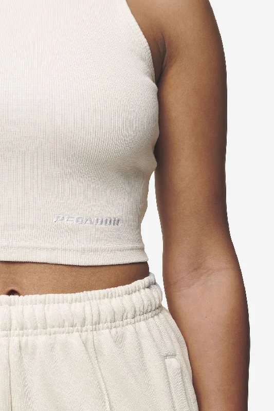 Ayla Crop Top Washed Coast Sand White