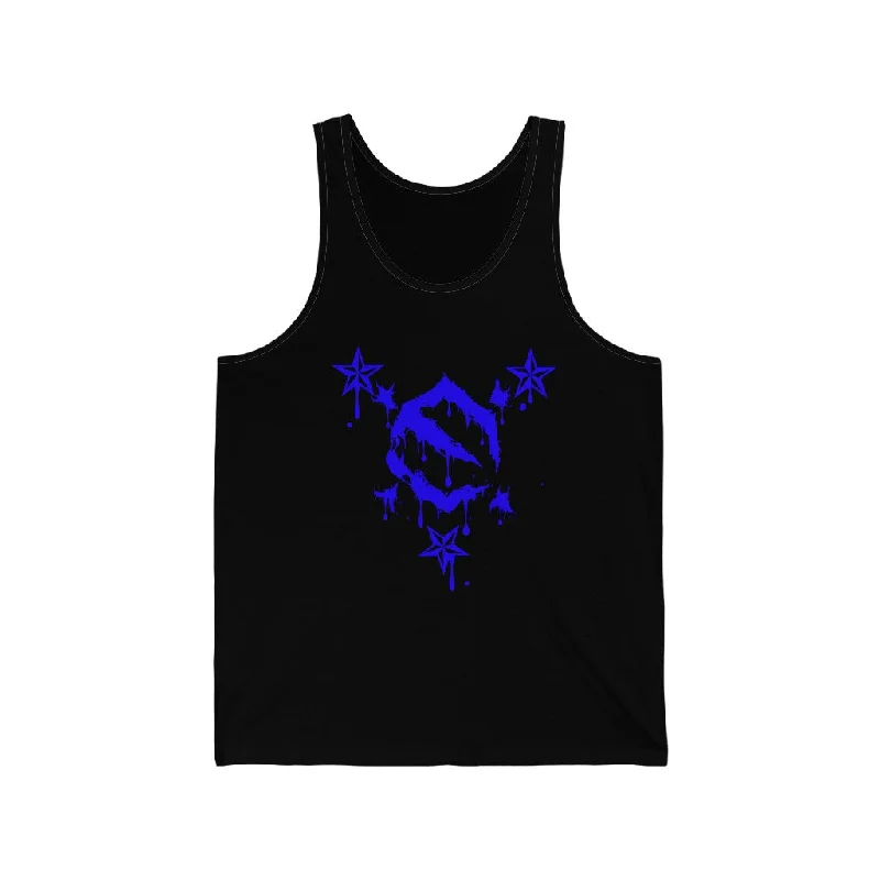 EZ MIL Drip Blue Emblem Unisex Jersey Tank