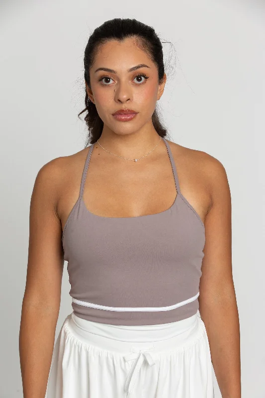 Fog White Line Crop Tank