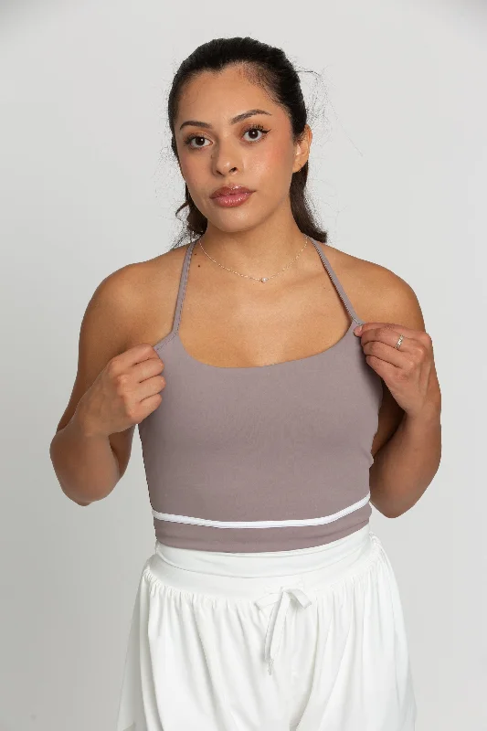 Fog White Line Crop Tank