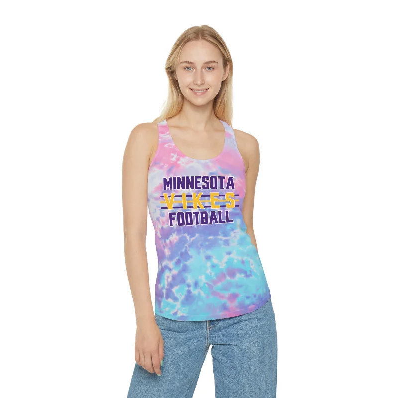 Ladies Tie-Dye Racerback Tank - Vikes Football