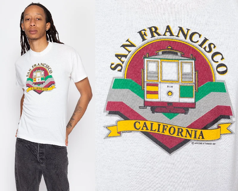 Large 80s San Francisco California Cable Car T Shirt