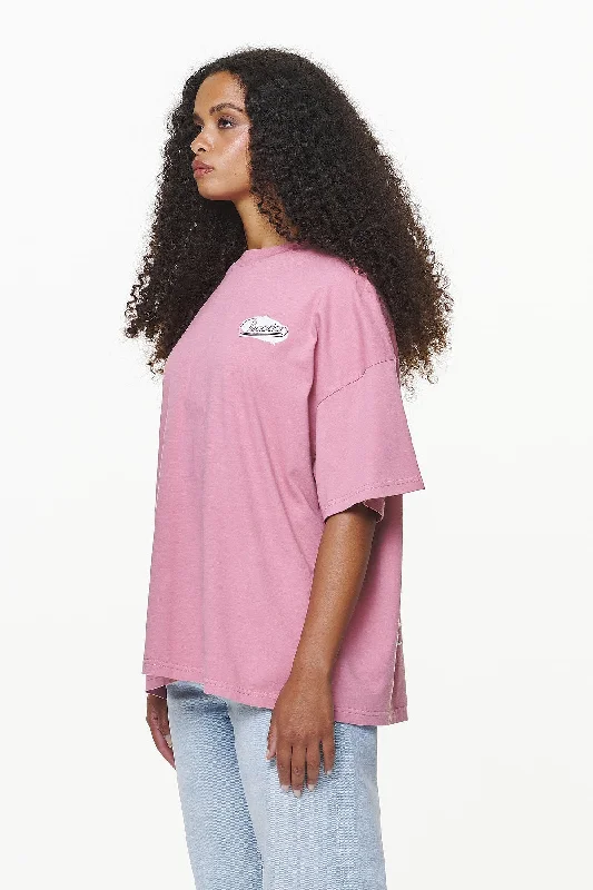 Savile Heavy Oversized Tee Vintage Washed Rust Pink