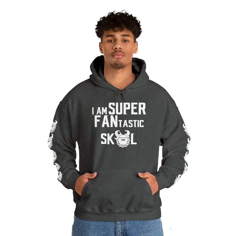 Unisex Heavy Blend™ Hooded Sweatshirt - SUPER FANtastic + Game Day Helmet (Sleeves)