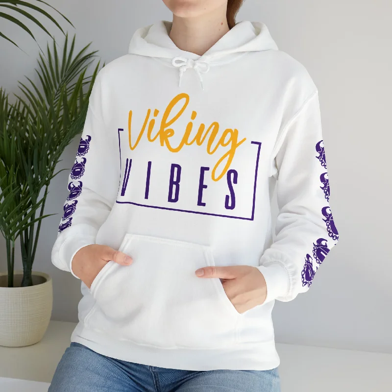 Unisex Heavy Blend™ Hooded Sweatshirt - Vibes + Game Day Helmet (Sleeves)