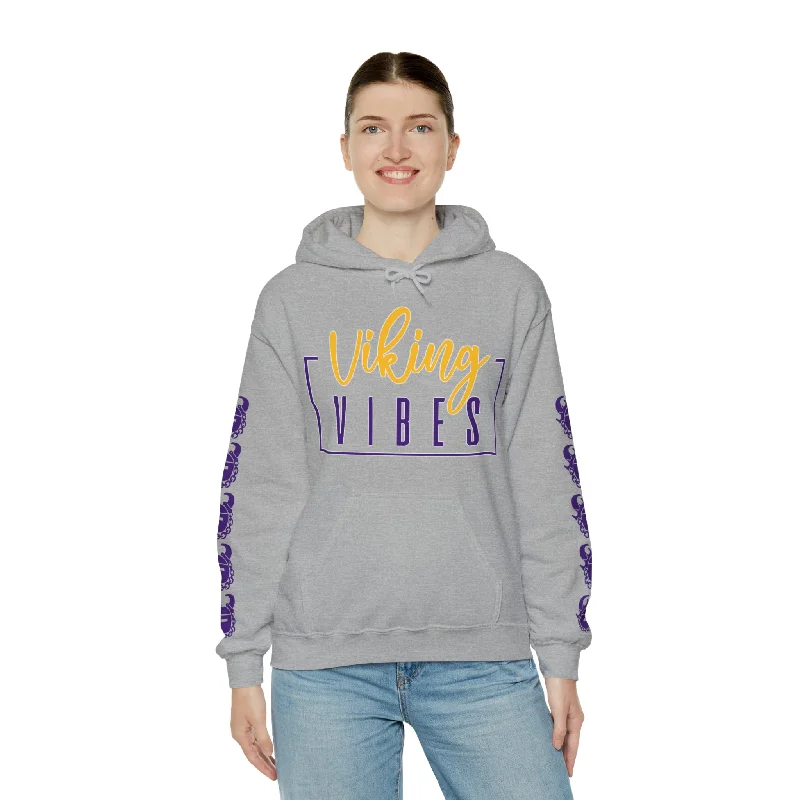 Unisex Heavy Blend™ Hooded Sweatshirt - Vibes + Game Day Helmet (Sleeves)