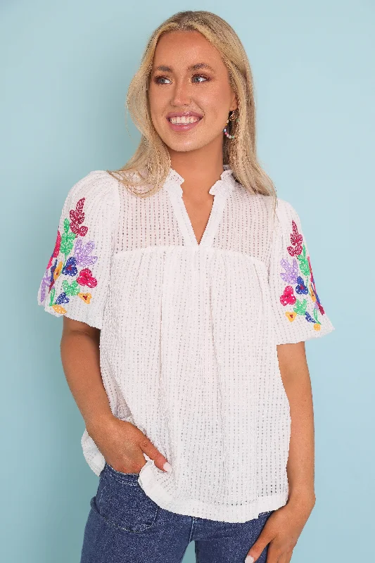 Blossoming Into More Blouse-White