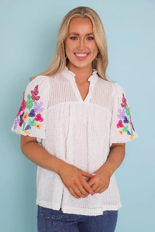 Blossoming Into More Blouse-White