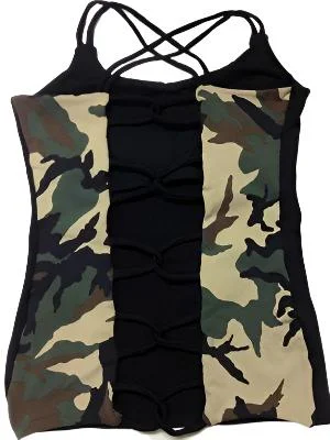 Final Sale! Equilibrium Activewear Link Top Camo LT113C