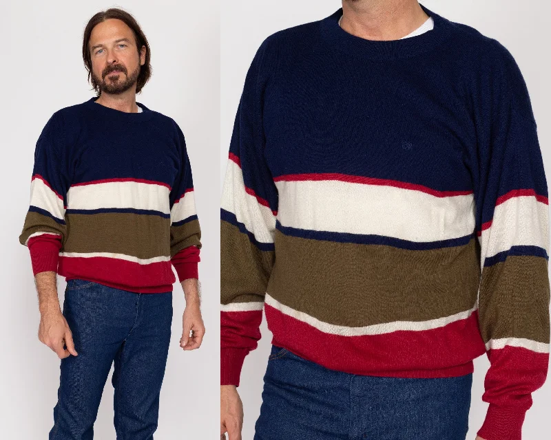 Large 80s Oscar De La Renta Striped Sweater