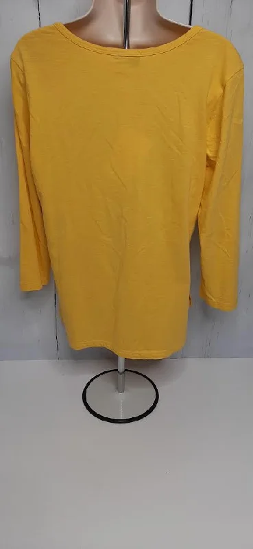 Top Pullover-V Neck-Yellow-Women's-11450