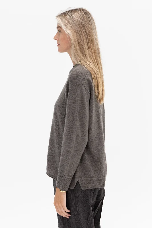 Light Wool V-neck Pullover, Khaki