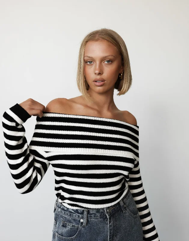 Peta Top (Black/White Stripe)