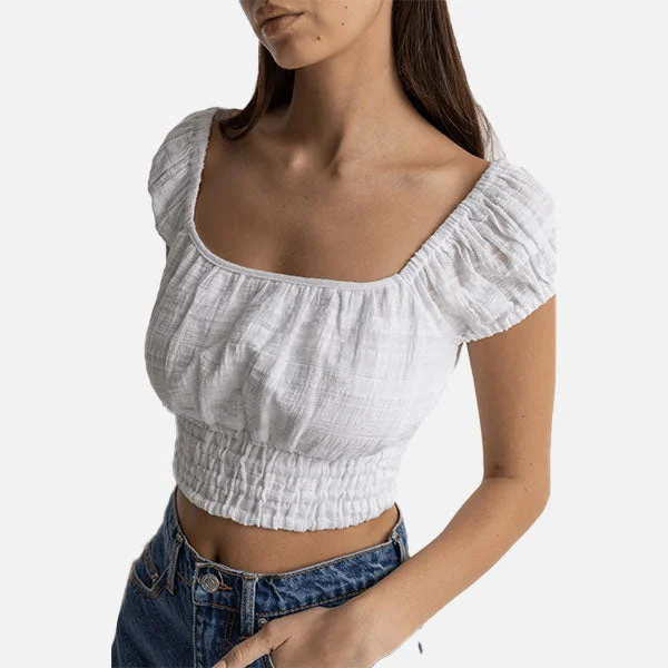 Rhythm Dylan Cap Sleeve Top - White