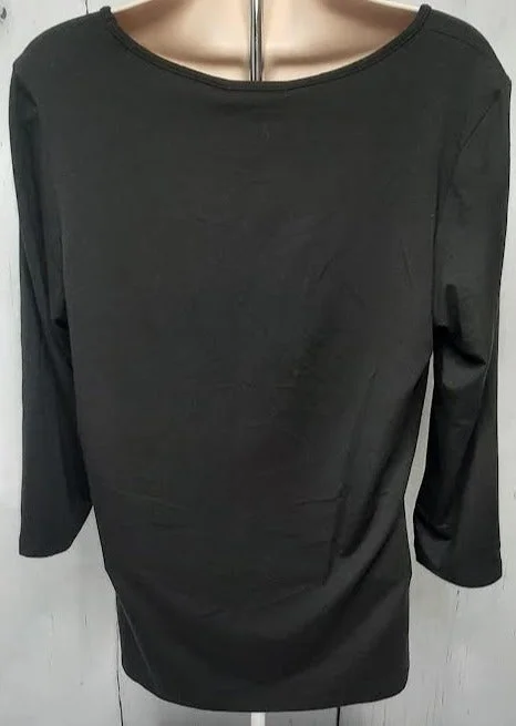 Shirt-Pullover-Black-3/4 Sleeve-Women's-B2200