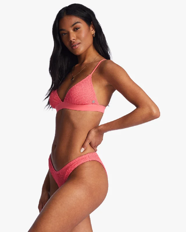 Summer High Fixed Triangle Bikini Top - Coral Crush