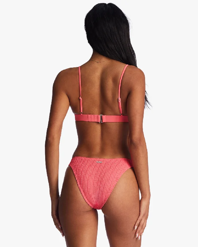 Summer High Fixed Triangle Bikini Top - Coral Crush