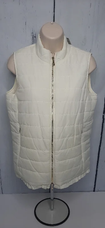 Vest-Cream-Zipper Front-2Pocket-Women's-M14201vm