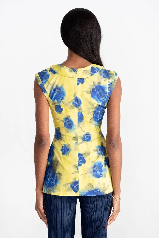 Idyll Print Top, Lemonade