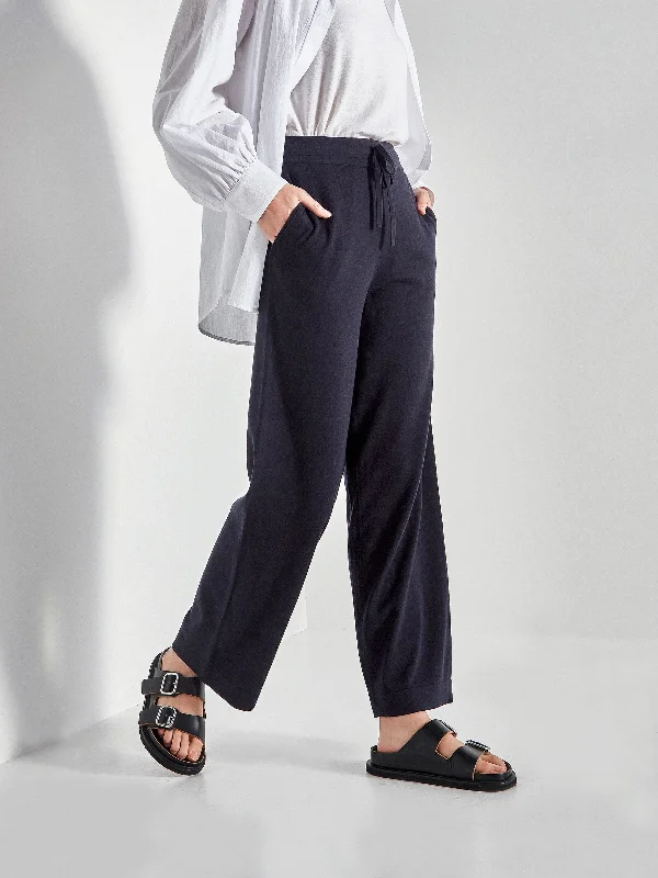 JHL Wide Trackpant (Cotton Cashmere) Navy