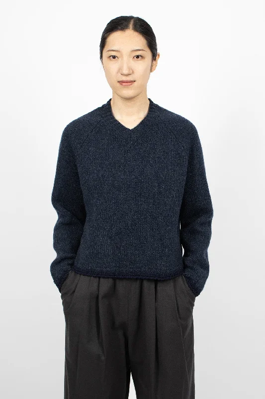 Kamil Simple Knit Jumper Dark Navy