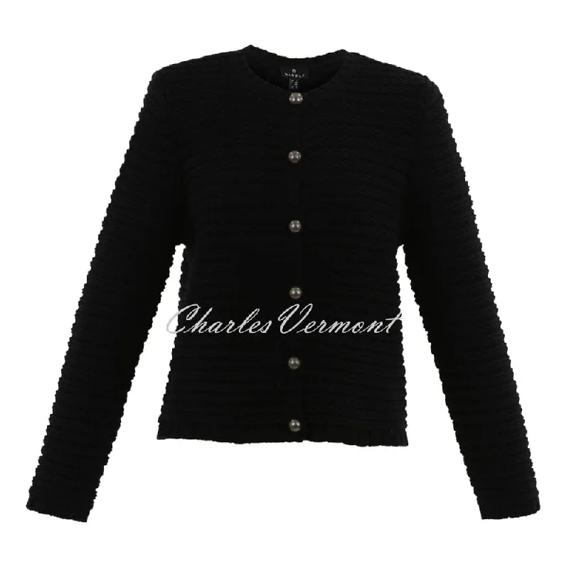 Marble Chunky Knit Cardigan - Style 7642-101 (Black)