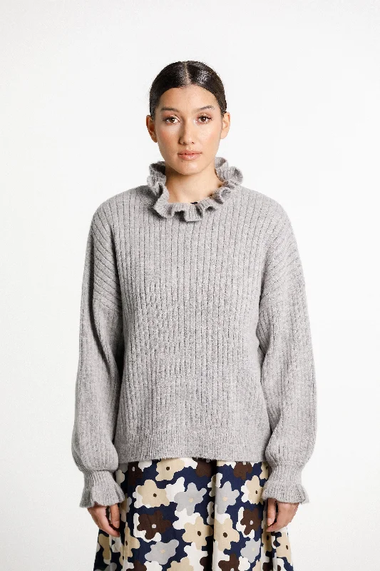 Ruffle Emma Jumper - Sale - Grey