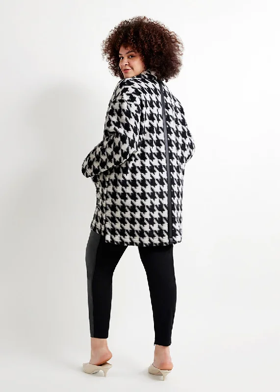 See Rose Go Redo Houndstooth Cardigan