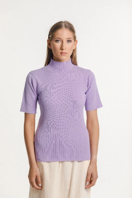 Short Sleeve Turtle Neck - Sale - Purple Rose