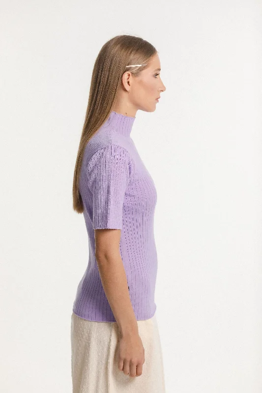 Short Sleeve Turtle Neck - Sale - Purple Rose