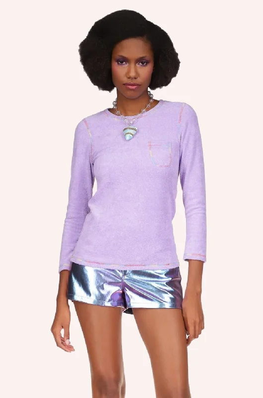 Terrycloth Long Sleeve Top