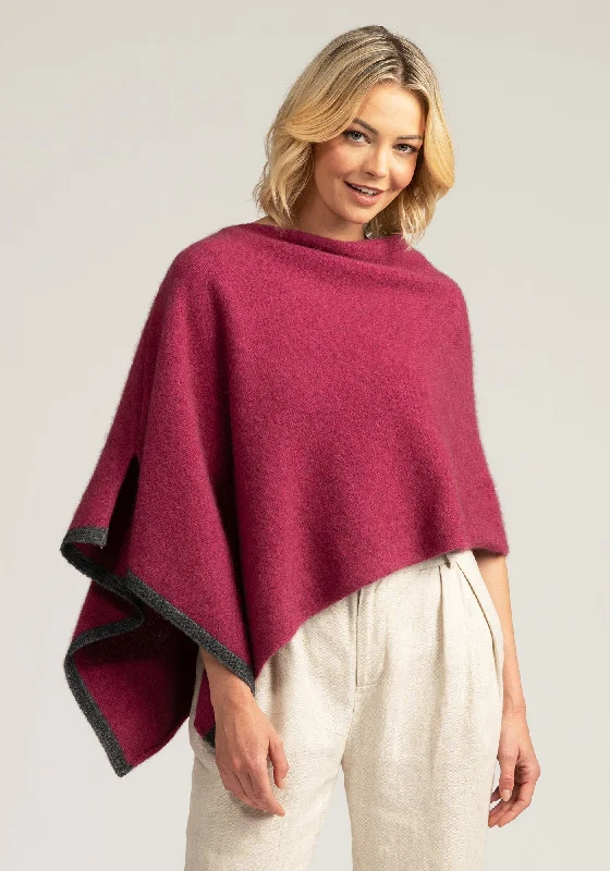 Womens Two Tone Poncho