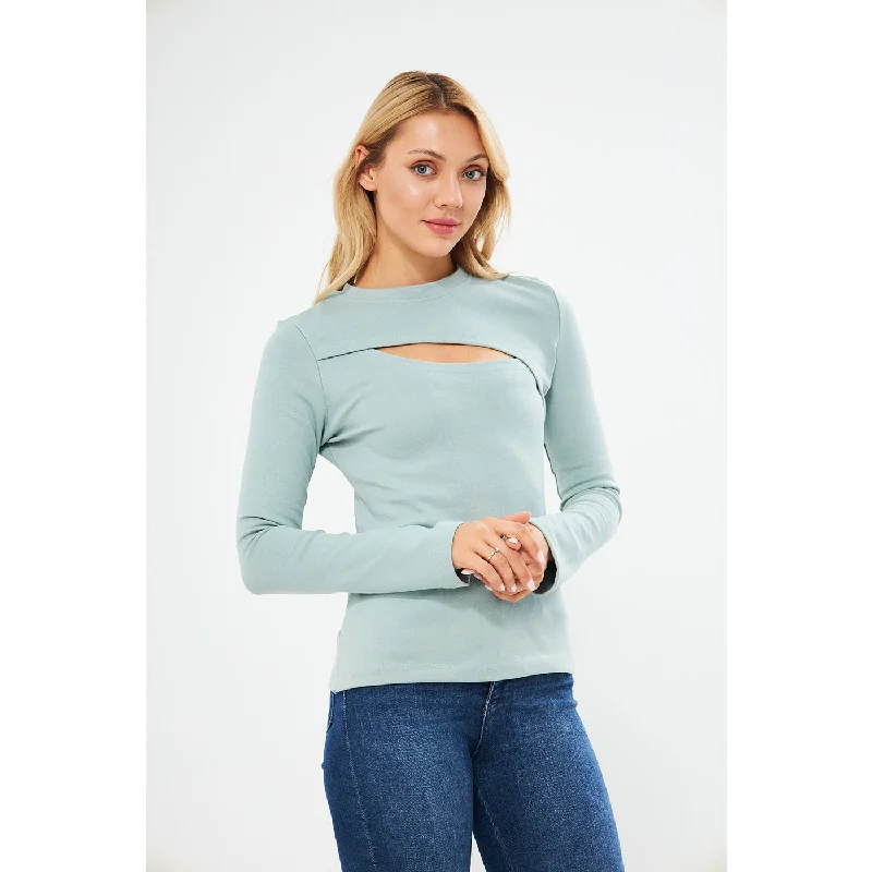 Jet Stream Keyhole Rib Top